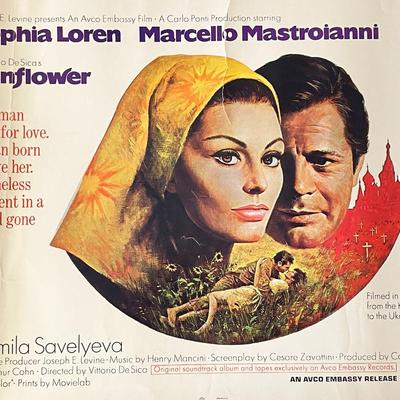 Sunflower 1970 vintage movie poster