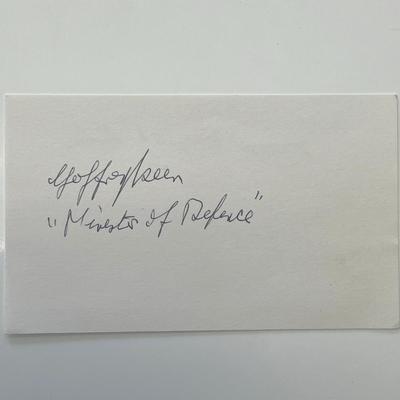 James Bond Minister of Defence Geoffrey Keen original signature