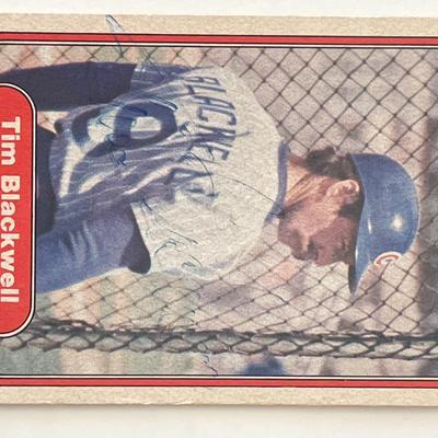 Chicago Cubs Tim Blackwell signed 1982 Fleer #587 trading card