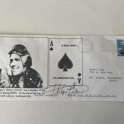 Lt. Urban L. Drew signed commemorative cover