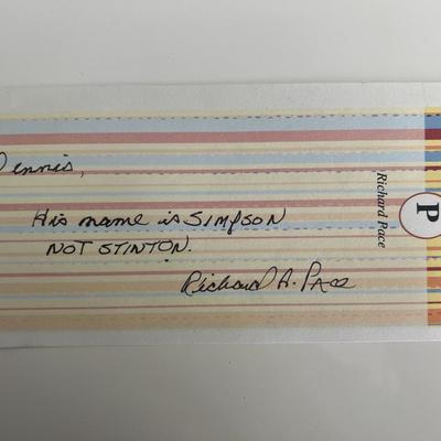 JFK Assassination Richard A. Pace signed note on personal stationary