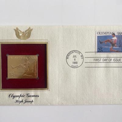 Olympic Games High Jump Gold Stamp Replica First Day Cover