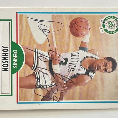 Boston Celtics Dennis Johnson Fleer '90 signed trading card