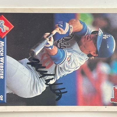 LA Dodgers Mitch Webster signed 1993 Donruss trading card