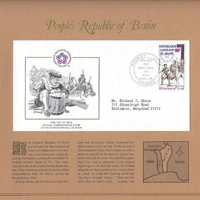 People's Republic of Benin - American Bicentennial Commemorative FDC