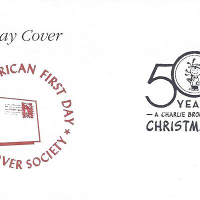 American First Day Cover Society - A Charlie Brown Christmas 50 Years Celebration FDC