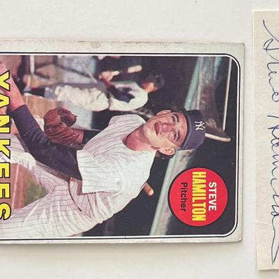 New York Yankees Steve Hamilton signed 1969 Topps #69 trading card