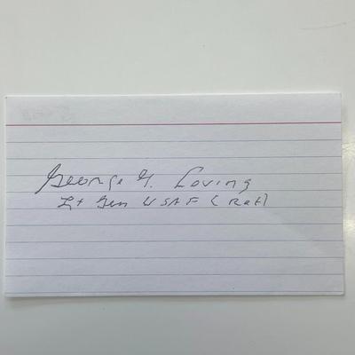 USAF General George G. Loving Jr. original signature