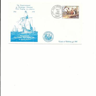 Christopher Columbus First Landing Cinquecentennial - First Day Cover - San Francisco - 1992