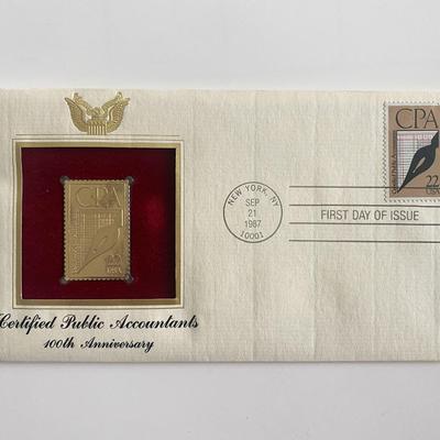 Certified Public Accountants 100th Anniversary Gold Stamp Replica First Day Cover