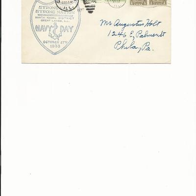 Navy Day - First Day Cover - Great Lakes, ILL - 1933