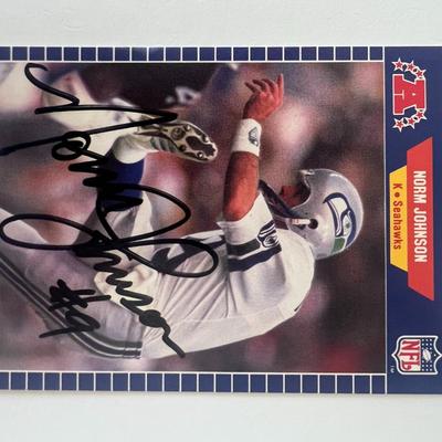 Seattle Seahawks Norm Johnson 1989 Pro Set #394 signed trading card