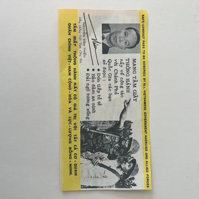 Nguyễn Văn Thiệu facsimile signed safe-conduct pass
