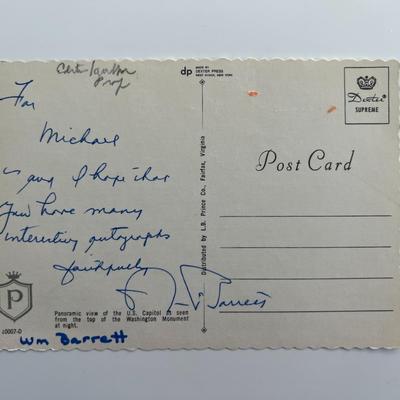 Professor William Barrett signed postcard