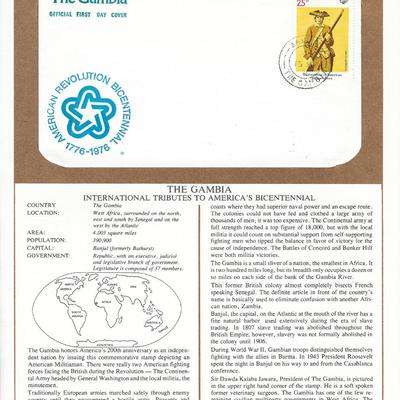 The Gambia - International Tributes to America's Bicentennial FDC