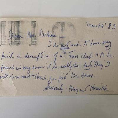 Vintage signed note