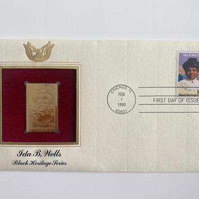 Ida B. Wells Black Heritage Series Gold Stamp Replica First Day Cover