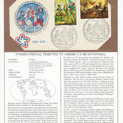 Paraguay - International Tributes to America's Bicentennial FDC