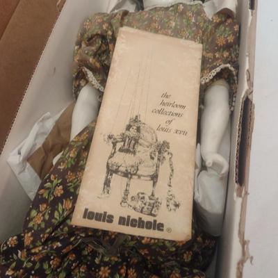 Louis Nichole Victorian Design Proclain Hand Painted Doll in Original Box