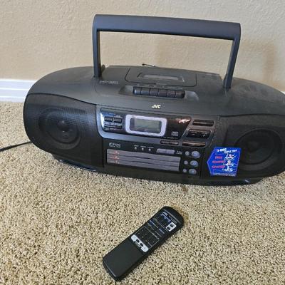 JVC 3-Disc CD Stereo System with Cassette, Radio & Remote