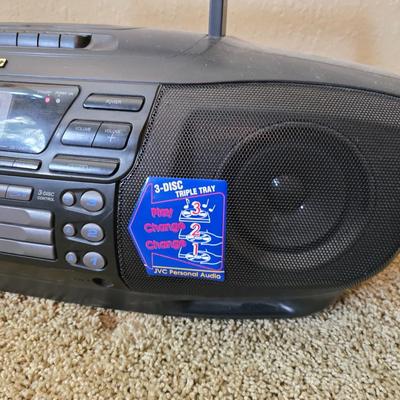 JVC 3-Disc CD Stereo System with Cassette, Radio & Remote