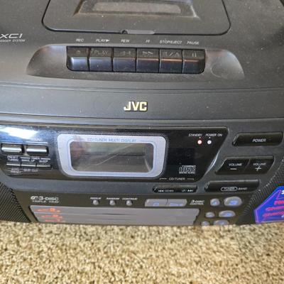 JVC 3-Disc CD Stereo System with Cassette, Radio & Remote