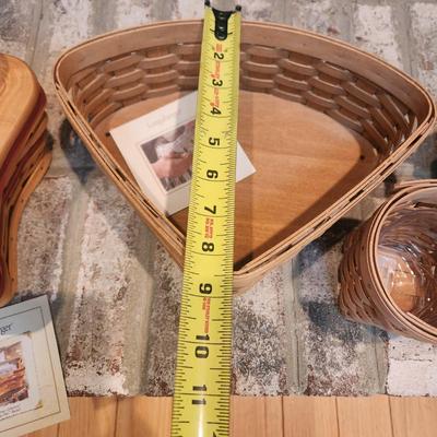 4 Longaberger Baskets Christmas 2001 Shining Star w liner & 2 Protectors, Triangle , 2002 2003