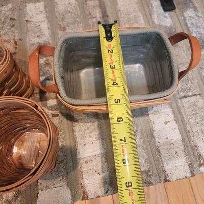 4 Longaberger Baskets Christmas 2001 Shining Star w liner & 2 Protectors, Triangle , 2002 2003