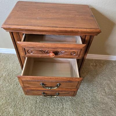 Heirloom Traditions Solid Wood Nightstand with Philips Magnavox Alarm Clock