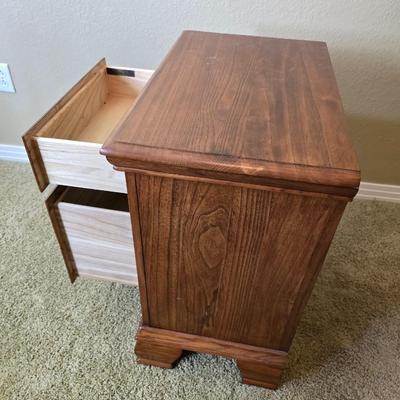 Heirloom Traditions Solid Wood Nightstand with Philips Magnavox Alarm Clock