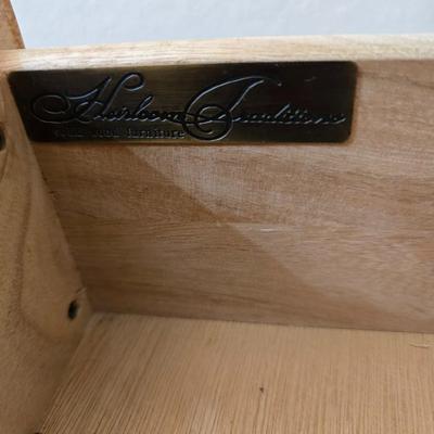 Heirloom Traditions Solid Wood Nightstand with Philips Magnavox Alarm Clock