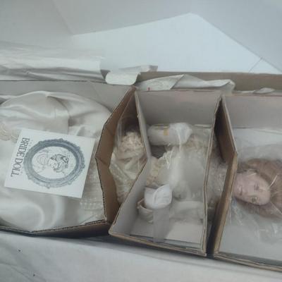 Franklin Heirloom Porcelain Doll Bride Doll with Box