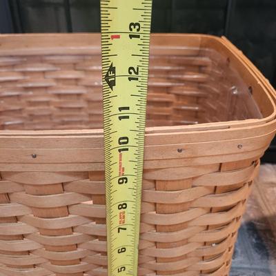 2 Longaberger Baskets with Protectors 1 Leather Handles 2003 1 wood base 2005