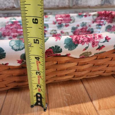 3 Longaberger Baskets 2001 2002 2 with Liners and Protectors, 1 basket w Lid & Tray