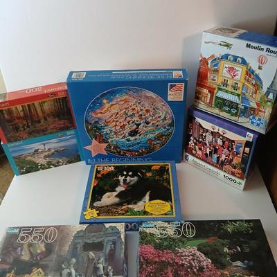 Lot of 8 Assorted Jigsaw Puzzles – 100 to 1000 Pieces - a few still sealed!