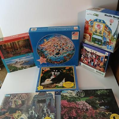 Lot of 8 Assorted Jigsaw Puzzles – 100 to 1000 Pieces - a few still sealed!