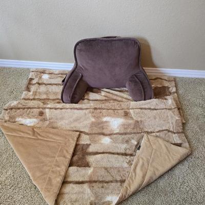 Cozy Backrest Pillow & Plush Throw Blanket Set