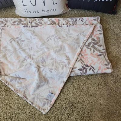 Decorative Pillow Trio & Floral Throw Blanket