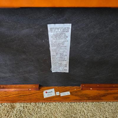 Mission-Style Upholstered Entry Bench with Slatted Shelf