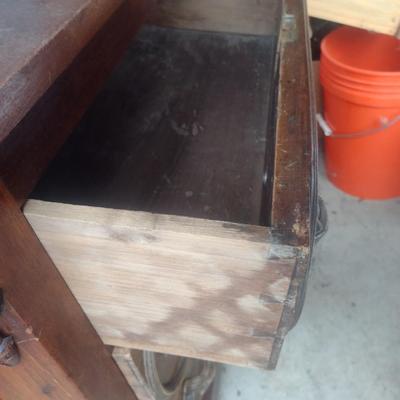 Antique Mahogany Three Drawer Side Dresser