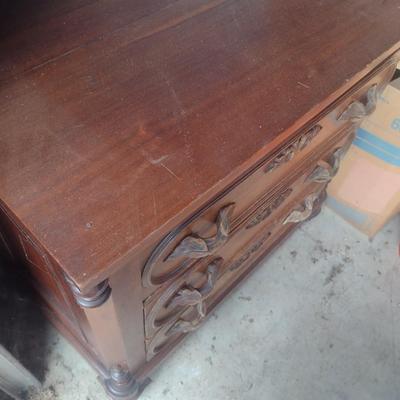 Antique Mahogany Three Drawer Side Dresser