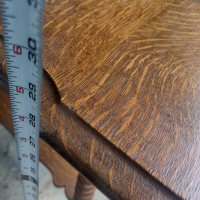 Vintage Oak Turned Leg Accent Table