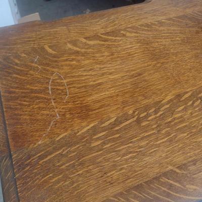 Vintage Oak Turned Leg Accent Table