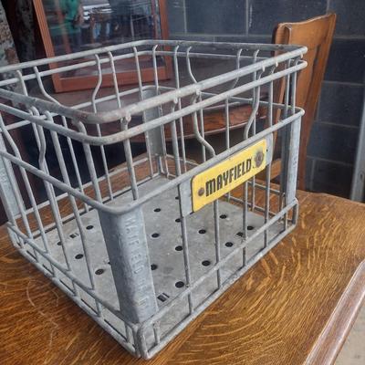 Vintage Mayfield Dairy Metal Milk Bottle Crate
