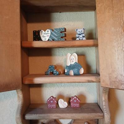 Country Cottage Pine Shelf Set – Wall Cabinet & Standing Shelf