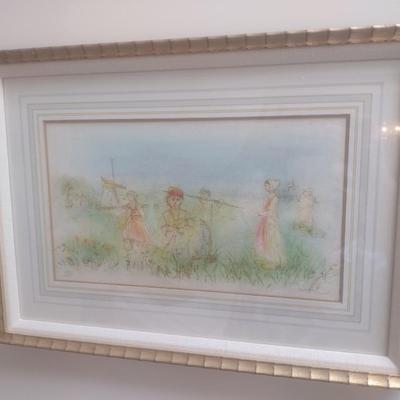 Edna Hibel Framed Lithograph Guatemala Scene 140/295