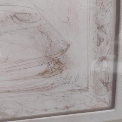 Edna Hibel Framed Lithograph Untitled II 49/70 Edition 295