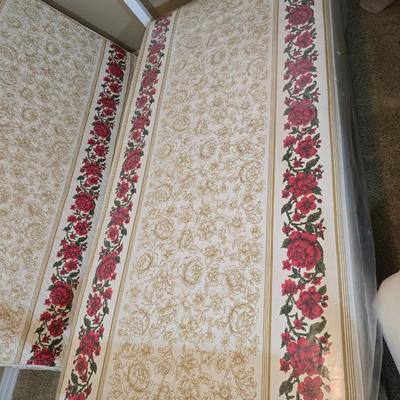 White Wooden Twin Bed with Bedding