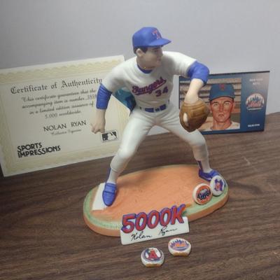 Sports Impressions Nolan Ryan 5000 Strikeouts Baseball Figurine with Box and COA