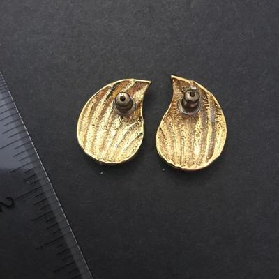 Vintage enameled, gold, toned earrings